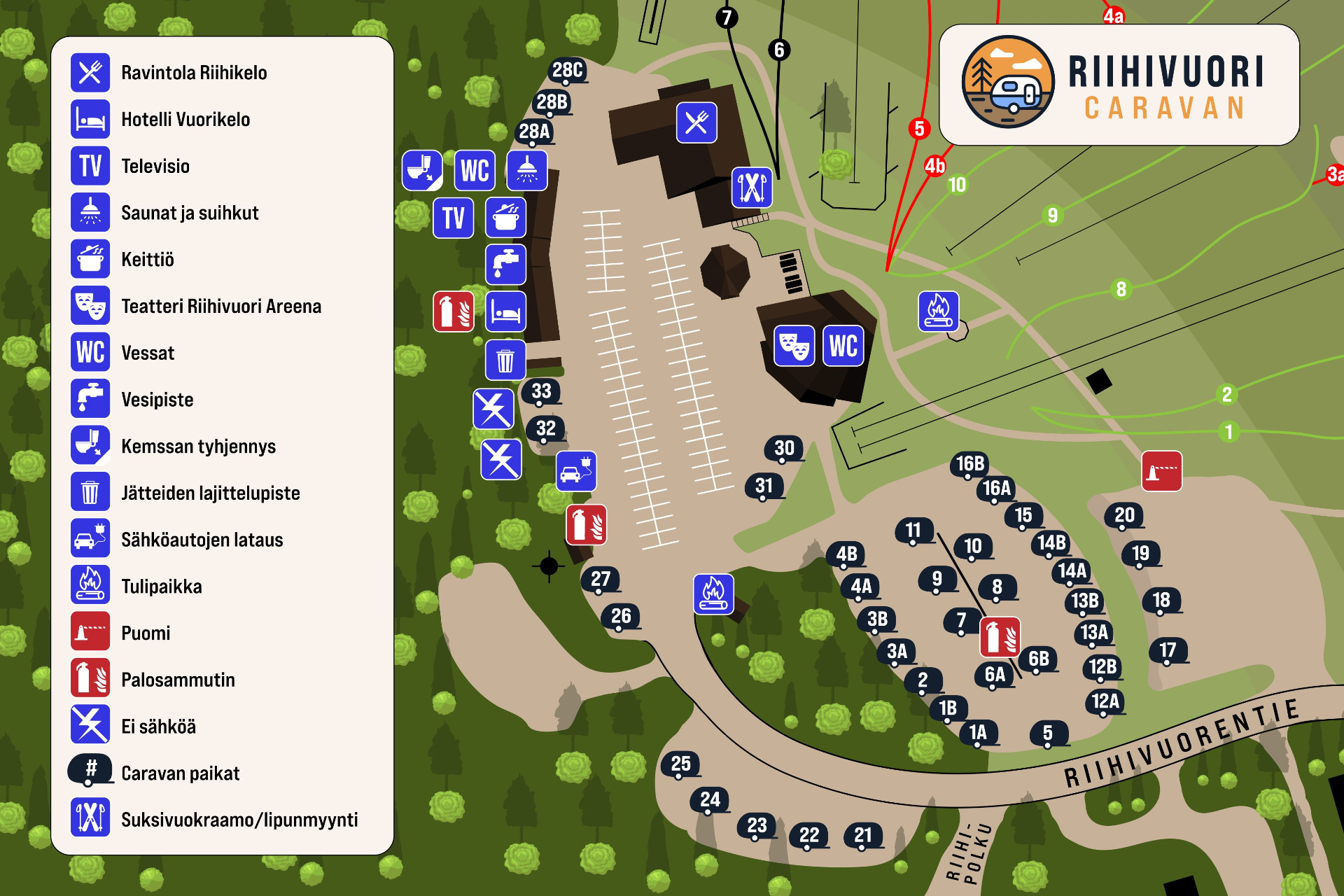 Riihivuori Caravan aluekartta